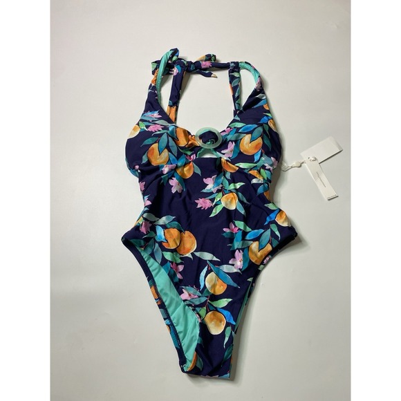 Sunshine 79 Sz 6 Standard Over The Shoulder Keyhole One Piece Tropical Swimsuit - Picture 2 of 9